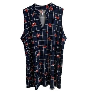 Cool Melon Sleeveless Mini Dress Navy with White and Red 2XL